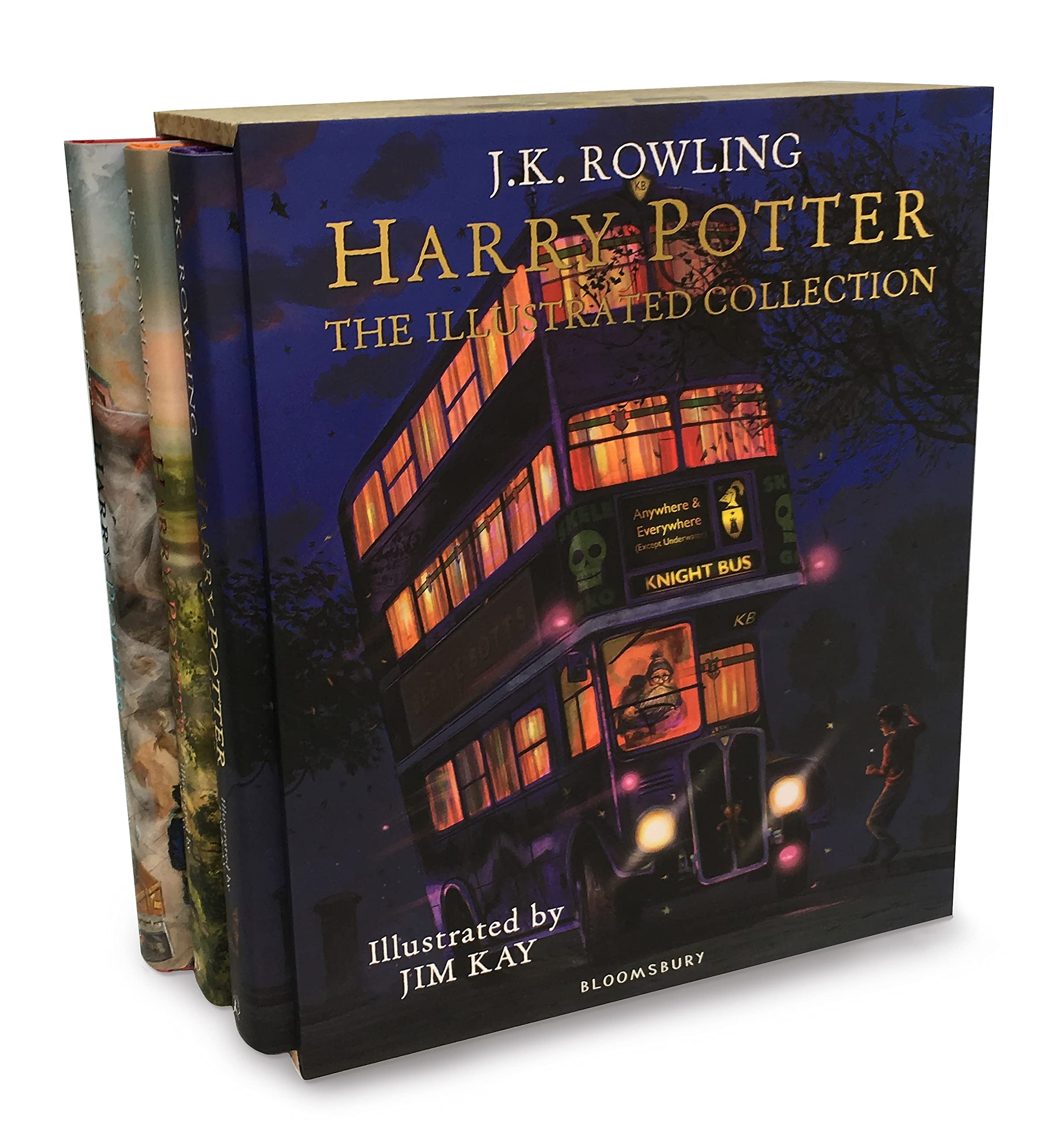 Harry Potter 7 book hardback collection by J.K. Rowling, featuring iconic covers and spines, published by Bloomsbury.