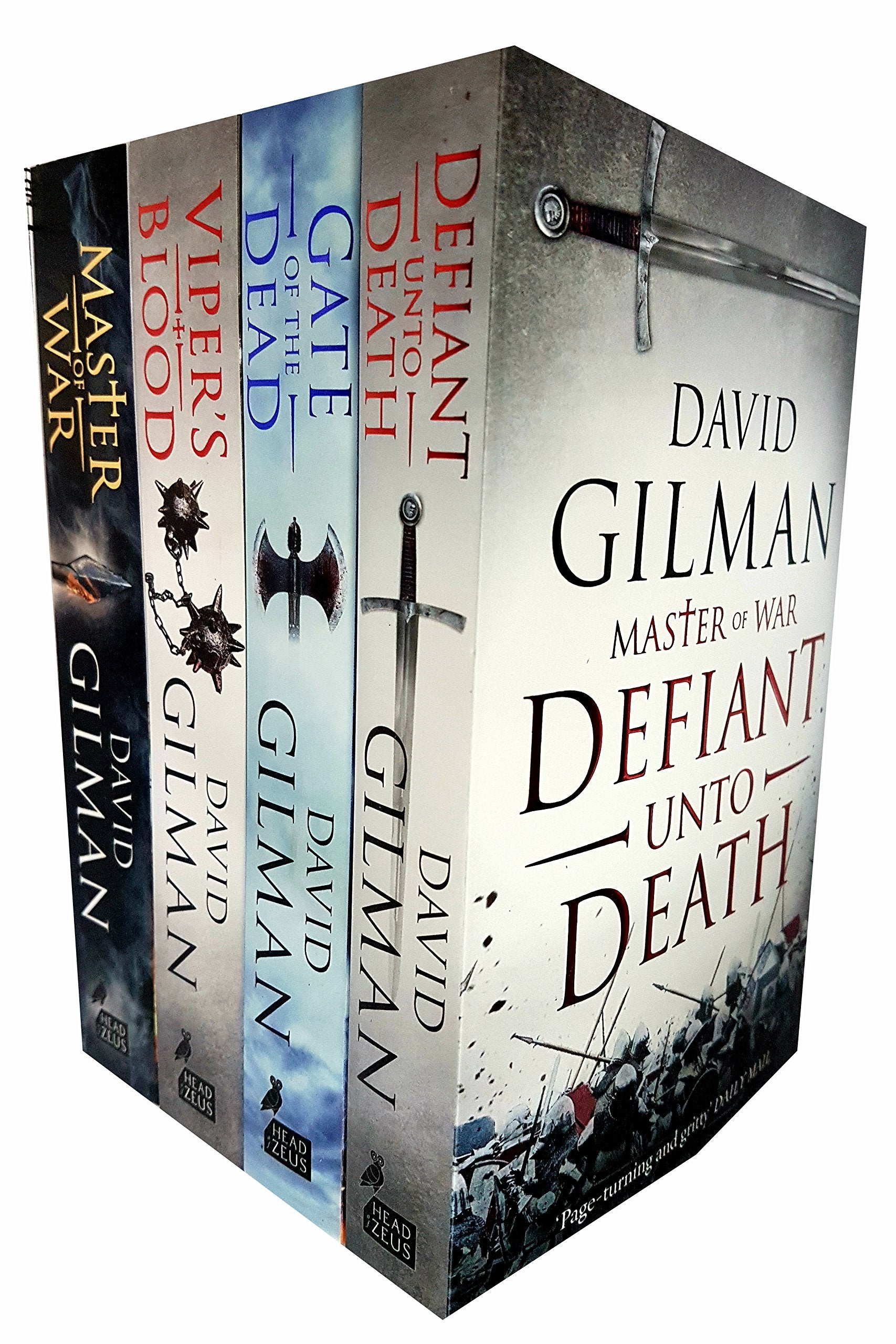David Gilman's Master of War 4 books collection set in paperback, featuring historical fiction covers and spines.