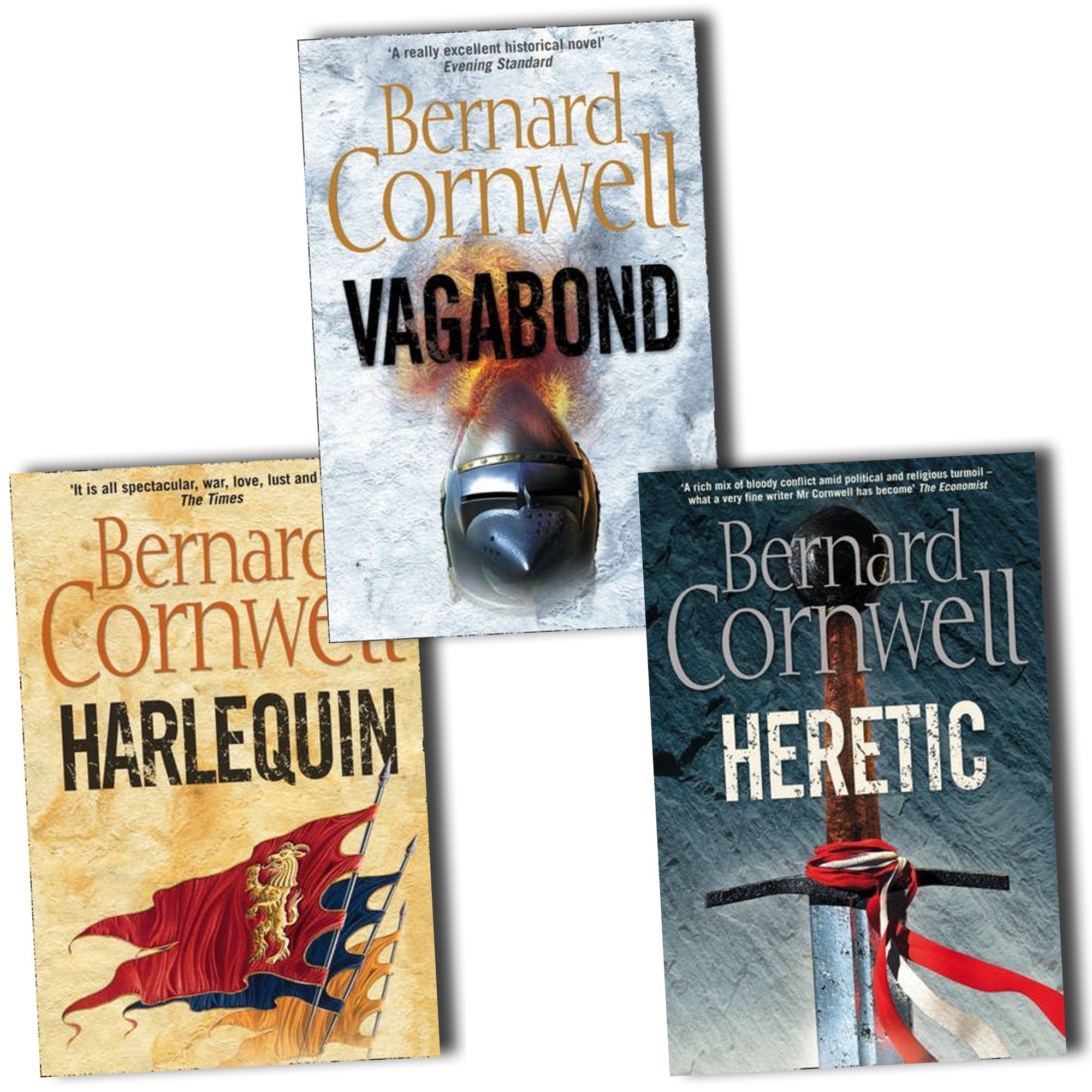 Grail Quest by Bernard Cornwell, 2 paperback books collection set featuring fictional adventure themes.