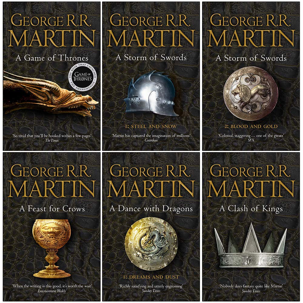 A Song of Ice and Fire 6 Books Collection Set by George R.R. Martin - front cover of the paperback box set