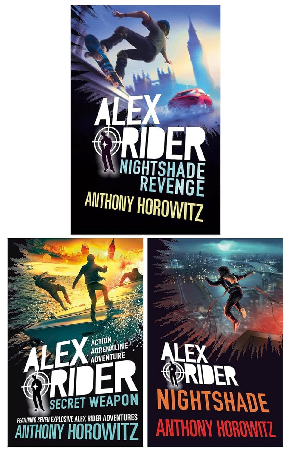 Alex Rider Series 3 Books Collection Set by Anthony Horowitz, front cover of Nightshade paperback