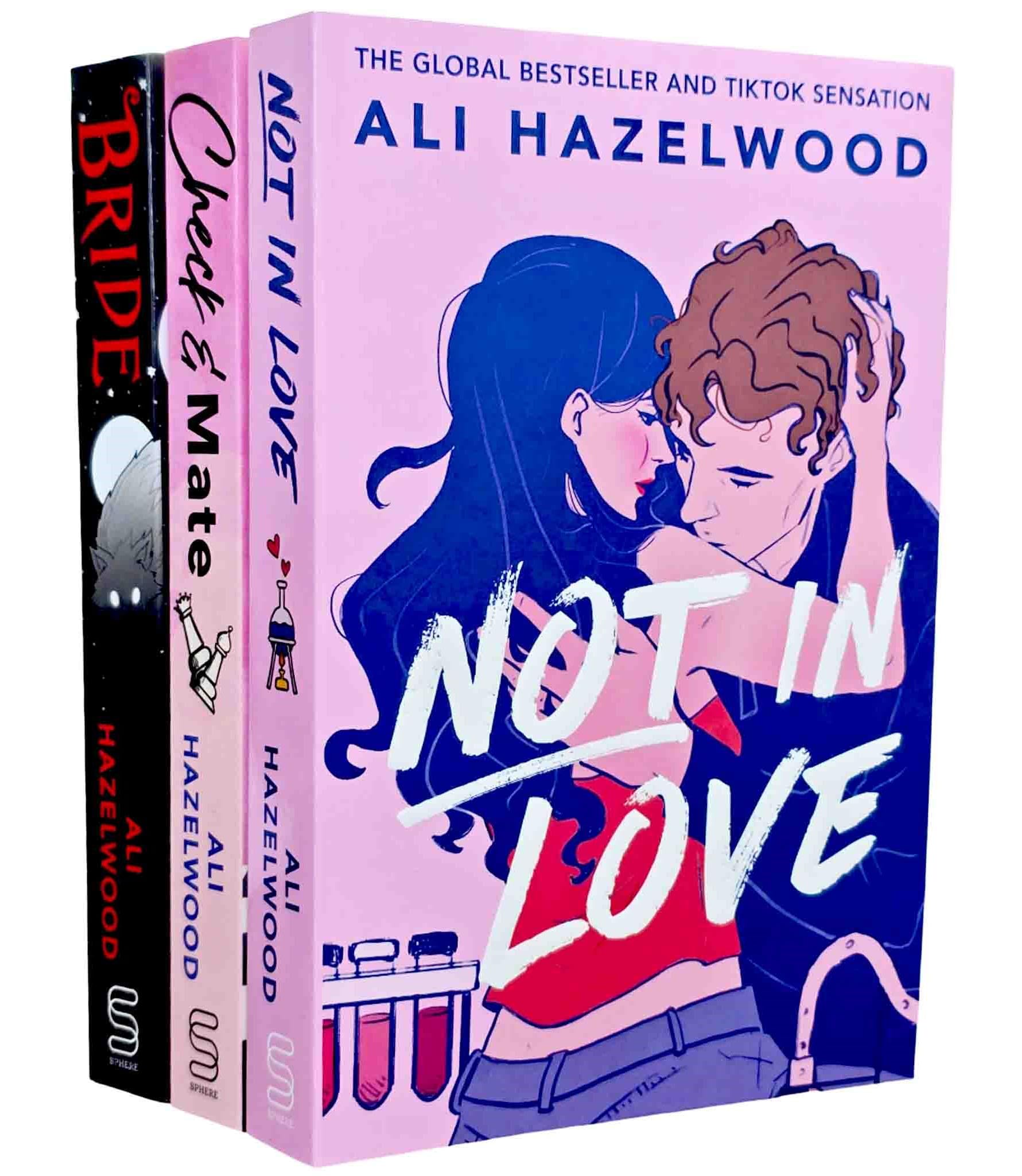 Ali Hazelwood 3 Books Collection Set paperback front cover featuring Check & Mate, Bride, and Not in Love