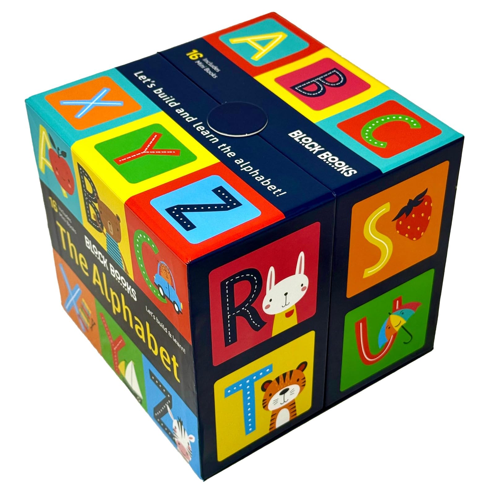 Alphabet Learning 16 Books Collection Set by Lake Press - front cover of the boxed board book set for ages 0-5