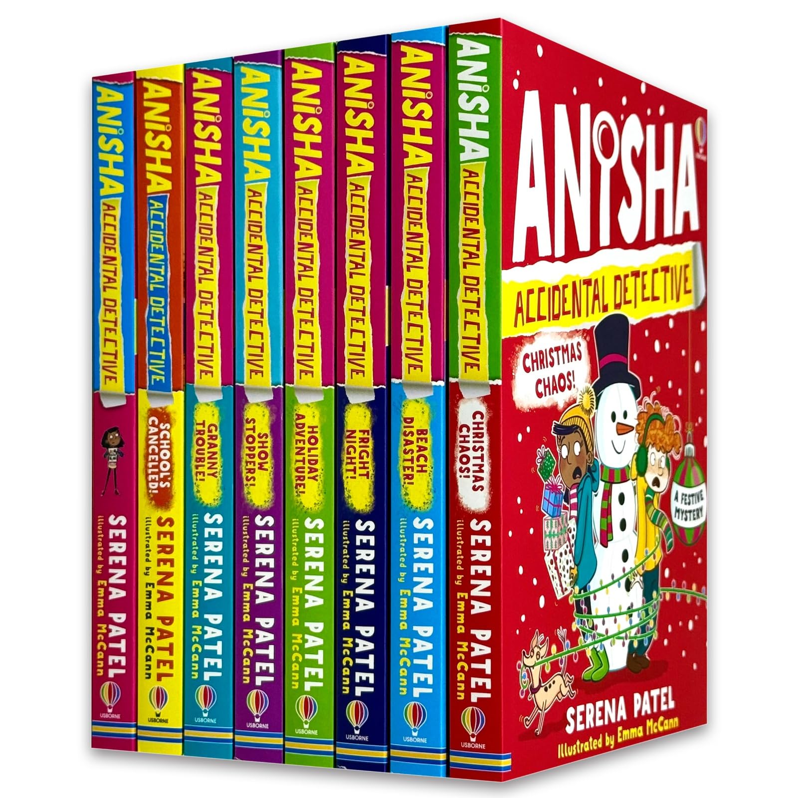 Anisha, Accidental Detective 8 Books Collection Set by Serena Patel - front cover artwork of the paperback box set