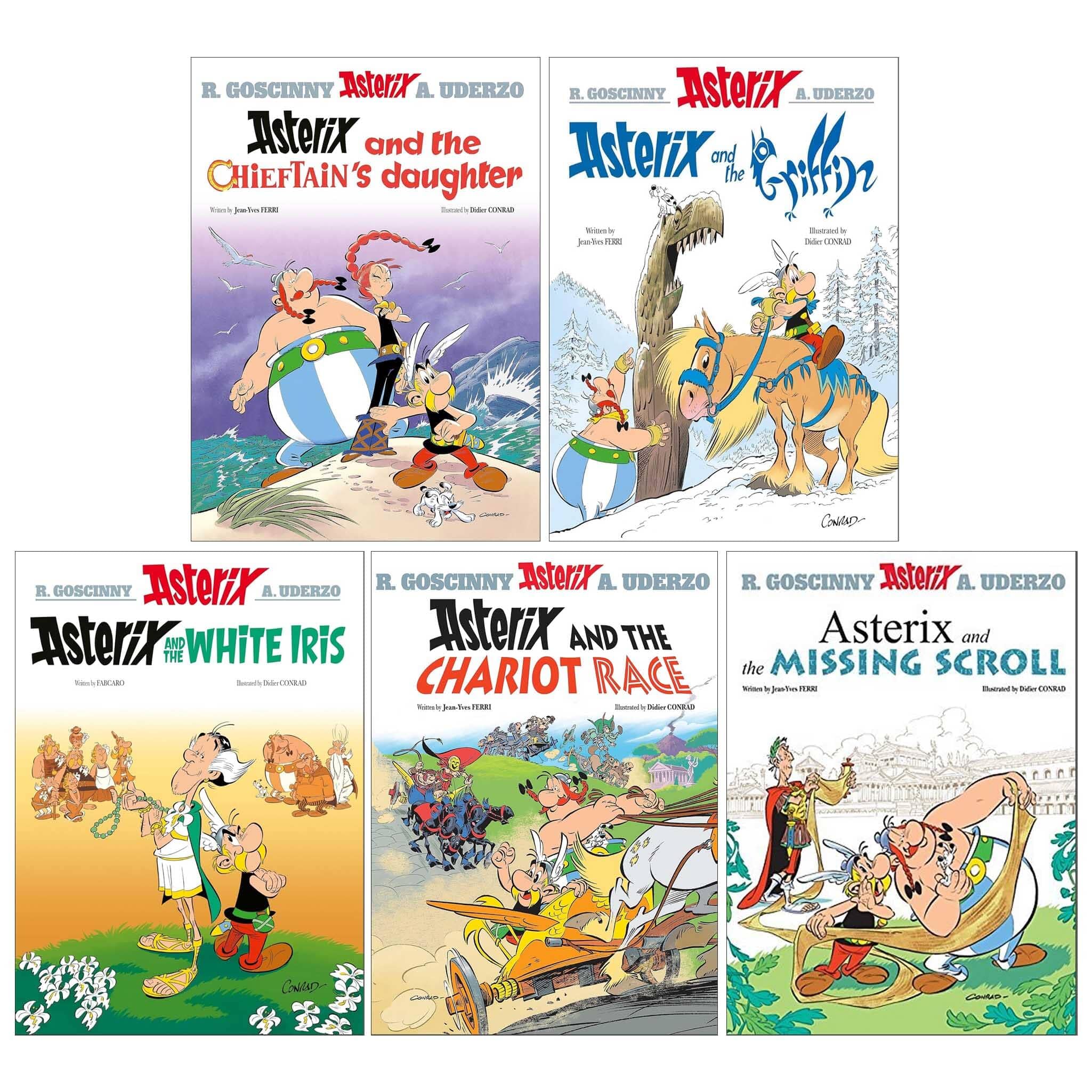 Asterix Series 8 Books 36-40 paperback collection set front cover, by Jean-Yves Ferri and Fabcaro