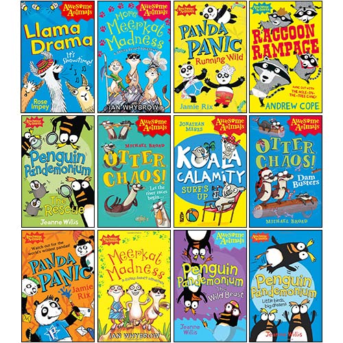 Awesome Animals Series 12 Books Collection Set front cover, paperback, ages 6-12