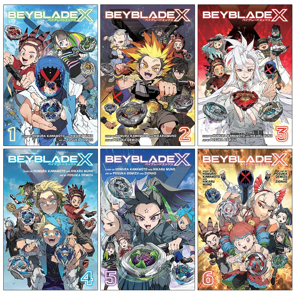 Beyblade X Volumes 1-6 manga box set by Homura Kawamoto - front cover of Volume 1 paperback