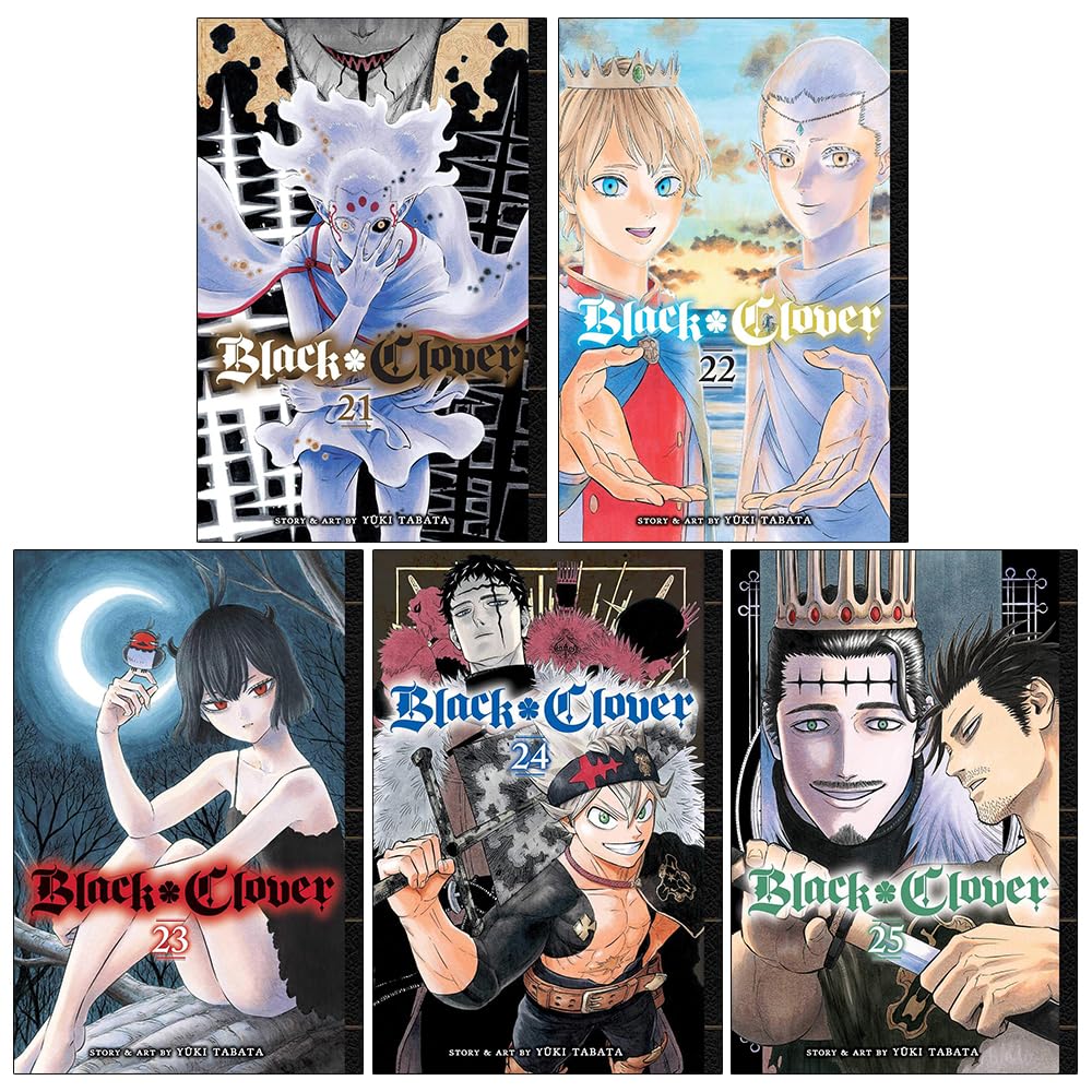 Black Clover Vol. 21-25 by Yuki Tabata paperback box set front cover artwork