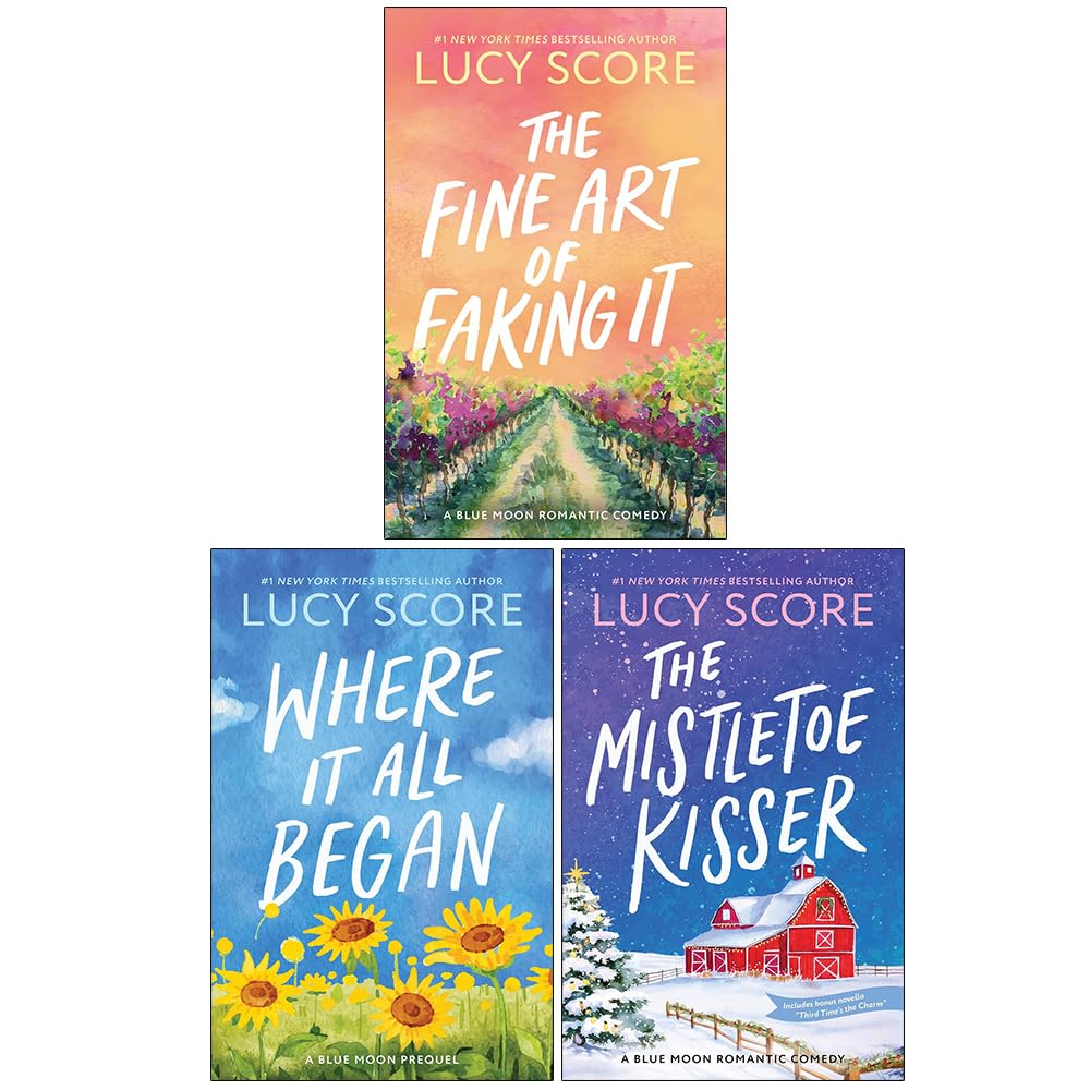 Blue Moon Series 6-8 by Lucy Score paperback 3-book set front covers