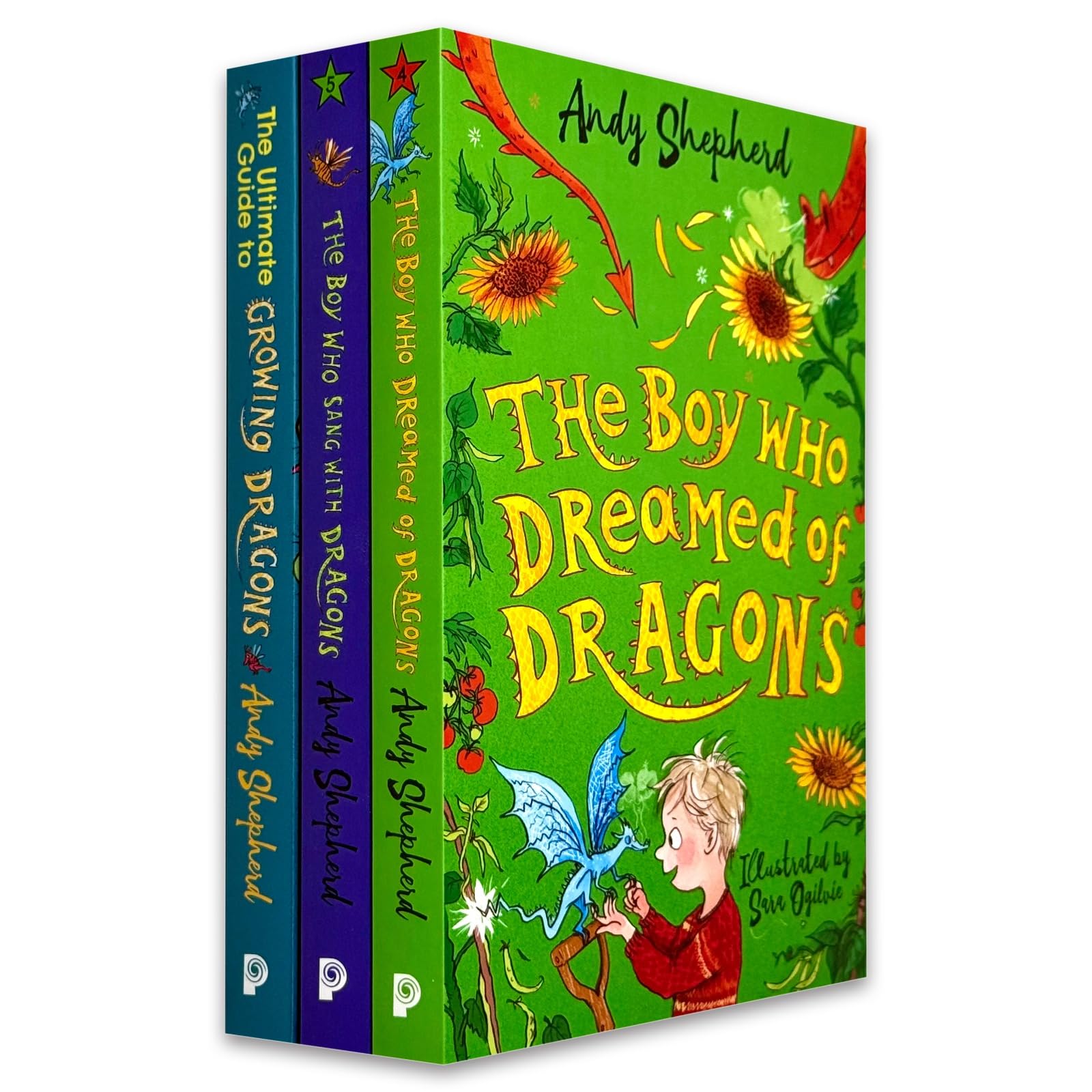 The Boy Who Grew Dragons Series 4-6 Collection 3 Books Set by Andy Shepherd, paperback front covers