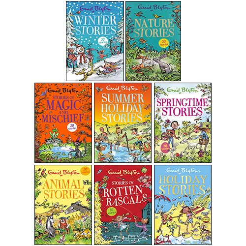 Bumper Short Story Collection by Enid Blyton 8 Books Box Set - front cover of the full paperback set