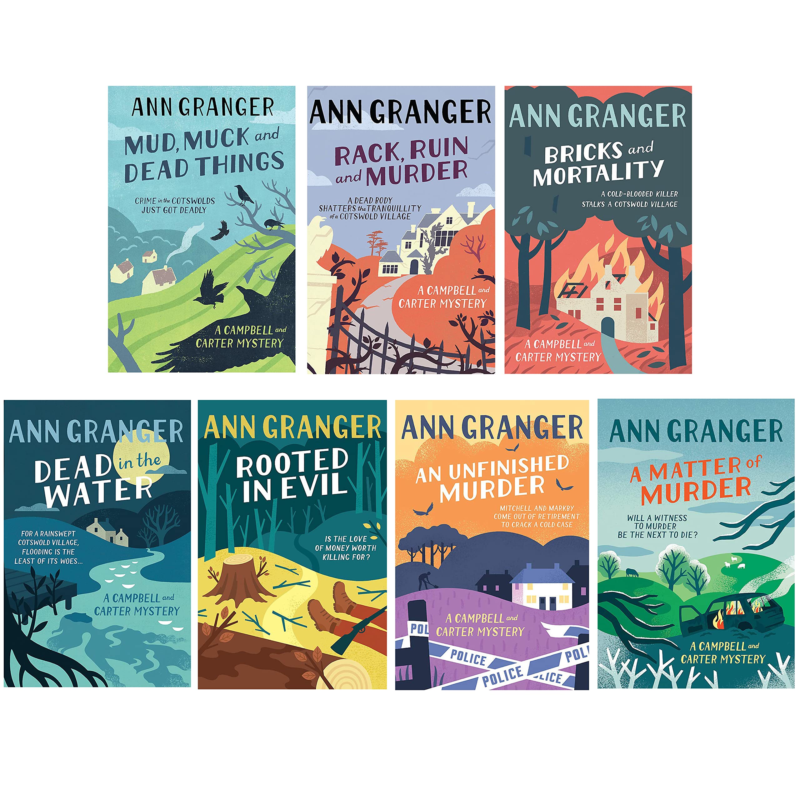 A Campbell and Carter Mystery Series 7 Books Collection Set by Ann Granger, paperback front cover