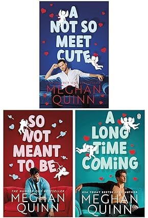 Cane Brothers Series by Meghan Quinn 3 Books Collection Set paperback front cover, featuring A Not So Meet Cute, So Not Meant To Be, and A Long Time Coming