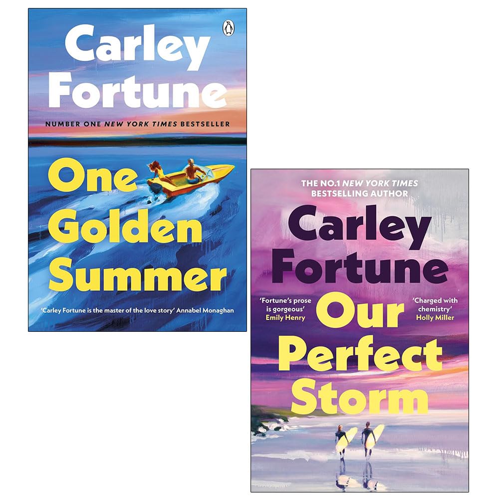 Front covers of Carley Fortune 2 book paperback set featuring One Golden Summer and Our Perfect Storm