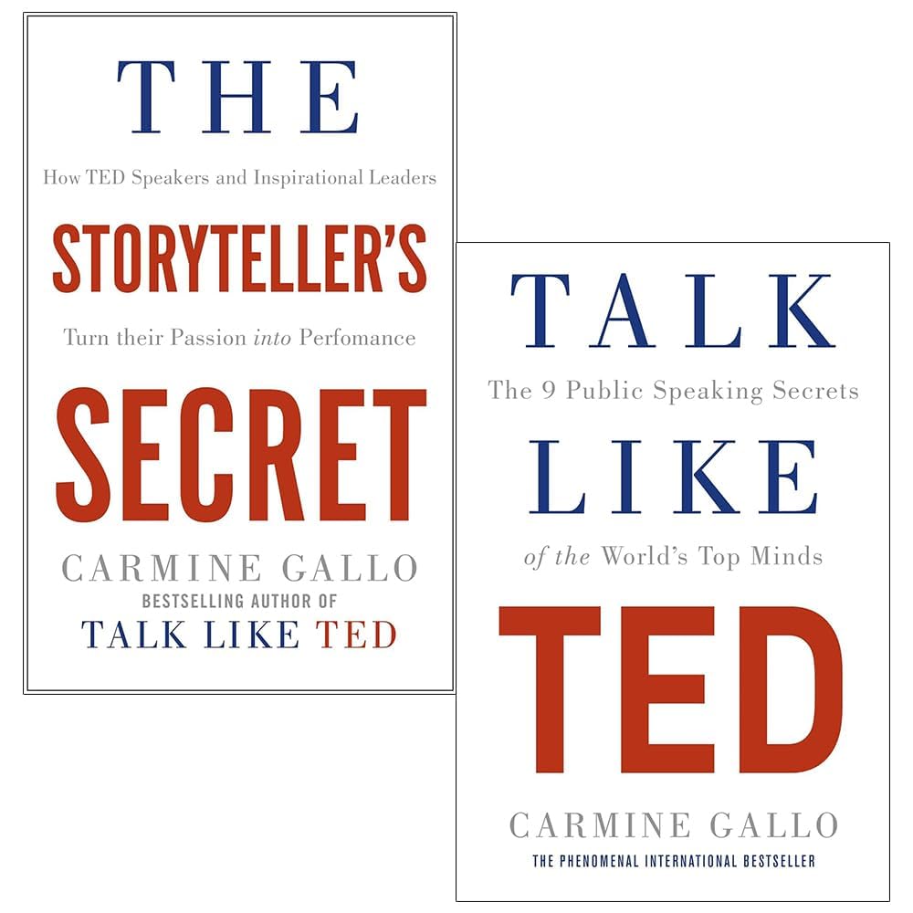 Front cover of the Carmine Gallo 2 Books Collection Set paperback featuring The Storyteller's Secret and Talk Like TED