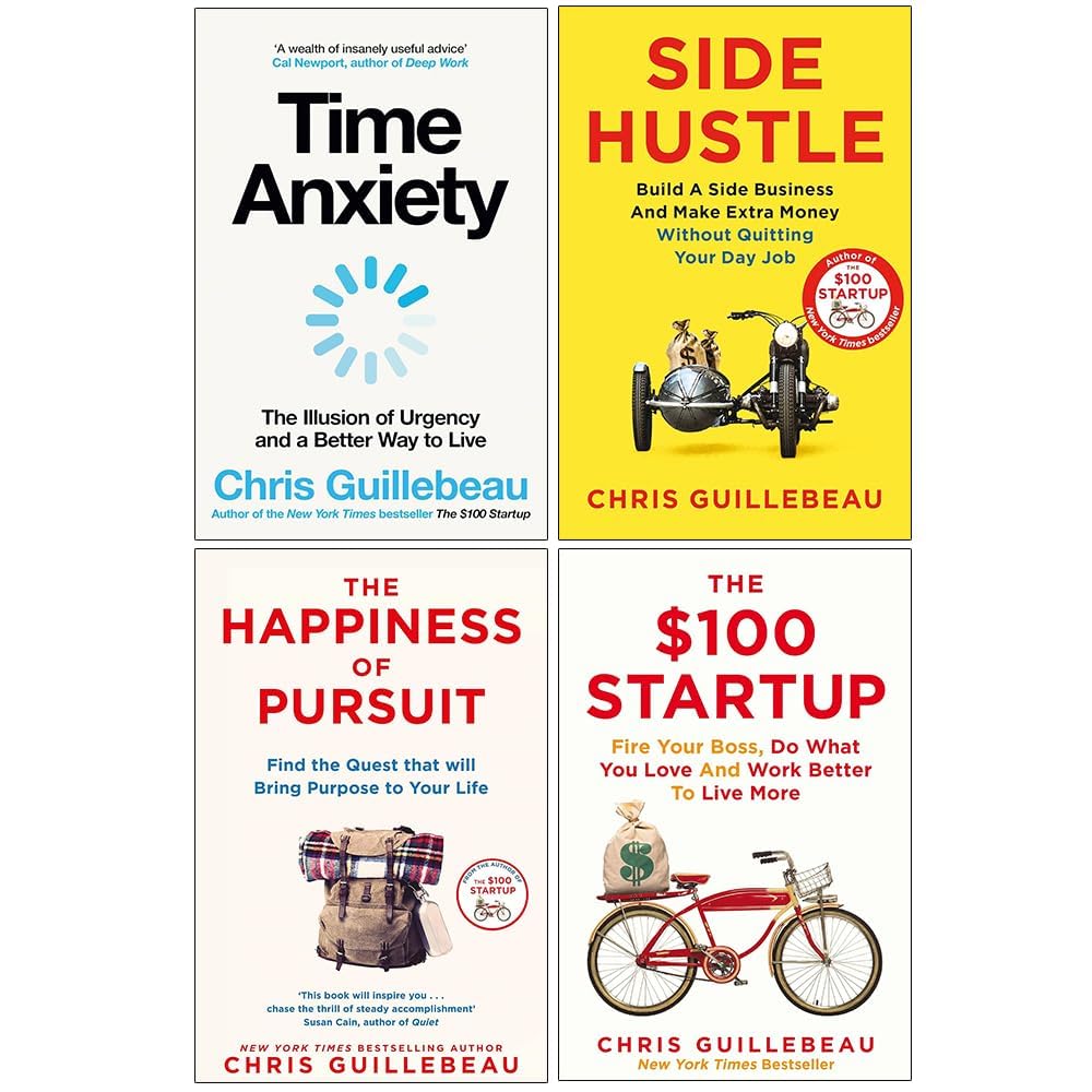 Front cover of Time Anxiety by Chris Guillebeau, paperback, part of the 4-book collection set
