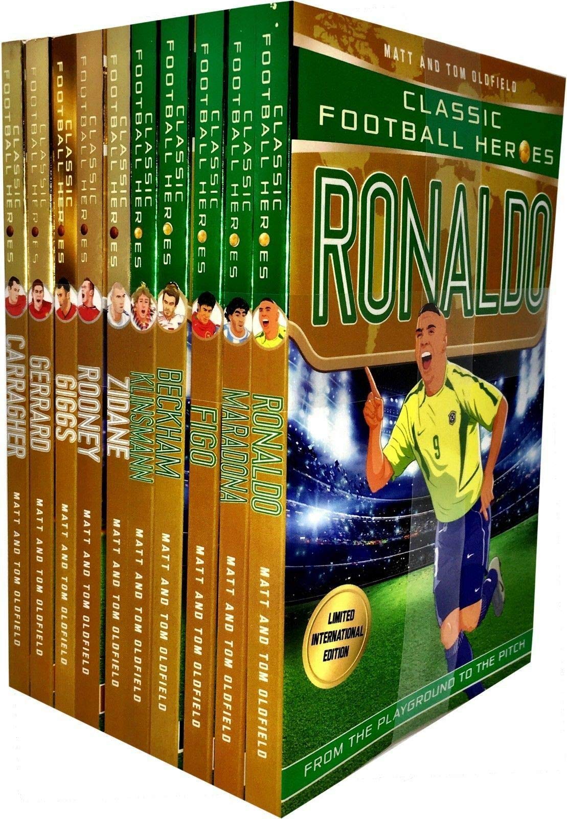 Classic Football Heroes Legend Series 10 book paperback collection set by Matt and Tom Oldfield front cover
