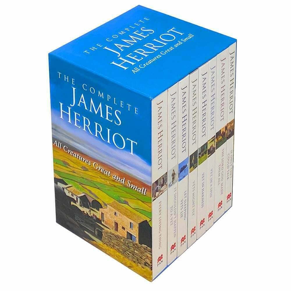 The Complete James Herriot Box Set 1-8 paperback front cover showing the 8-book collection by James Herriot