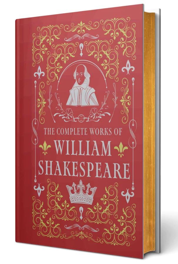 The Complete Works of William Shakespeare leather bound hardback front cover, brand new collector's edition