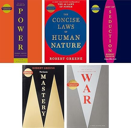 Front cover view of the Concise Editions 5 Books Collection Set by Robert Greene, paperback non-fiction set