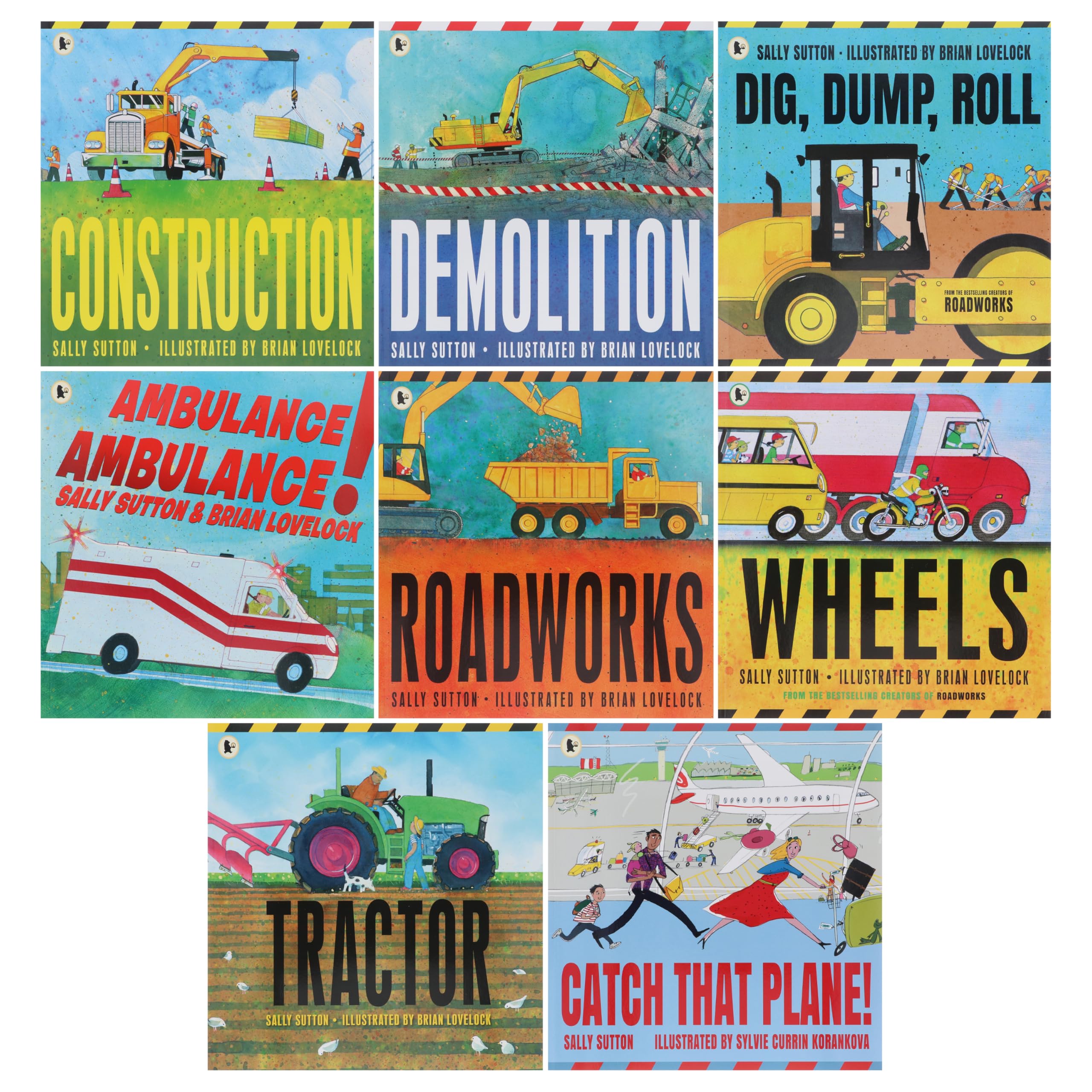 Construction Crew Series by Sally Sutton 8 Picture Books Collection Set paperback front cover