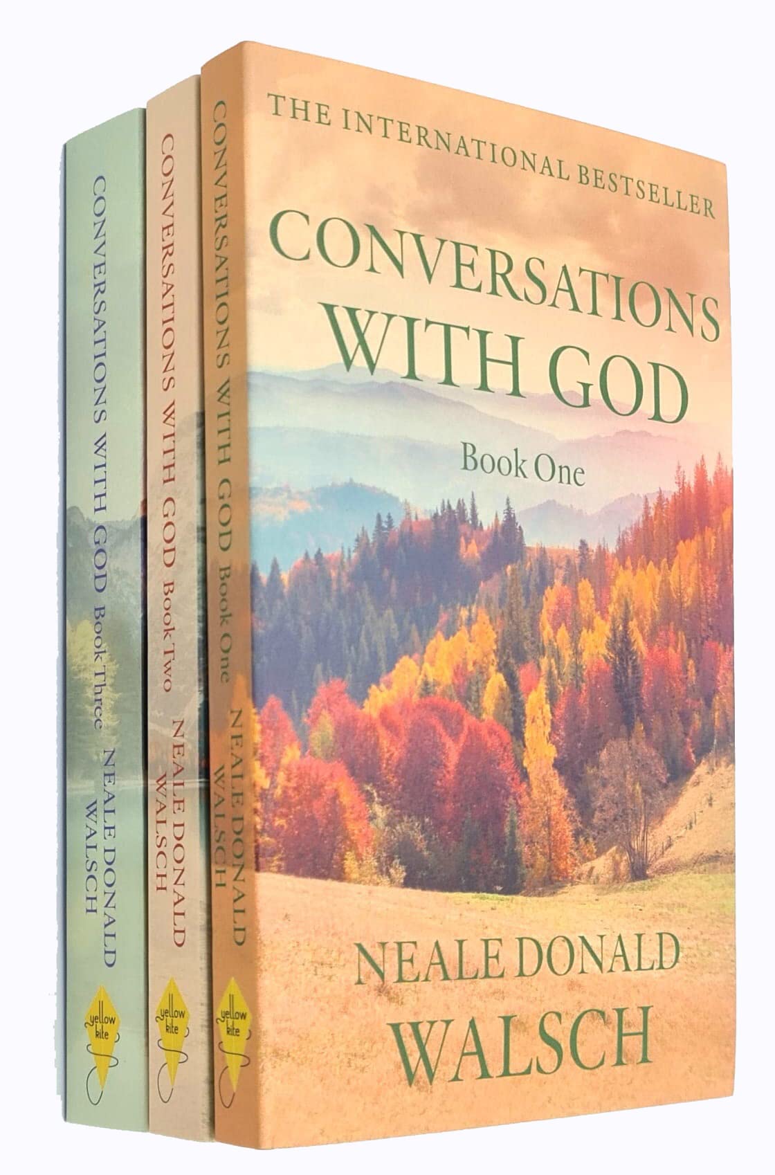 Front cover view of the Conversations with God trilogy 3-book paperback set by Neale Donald Walsch, published by Hodder and Stoughton.