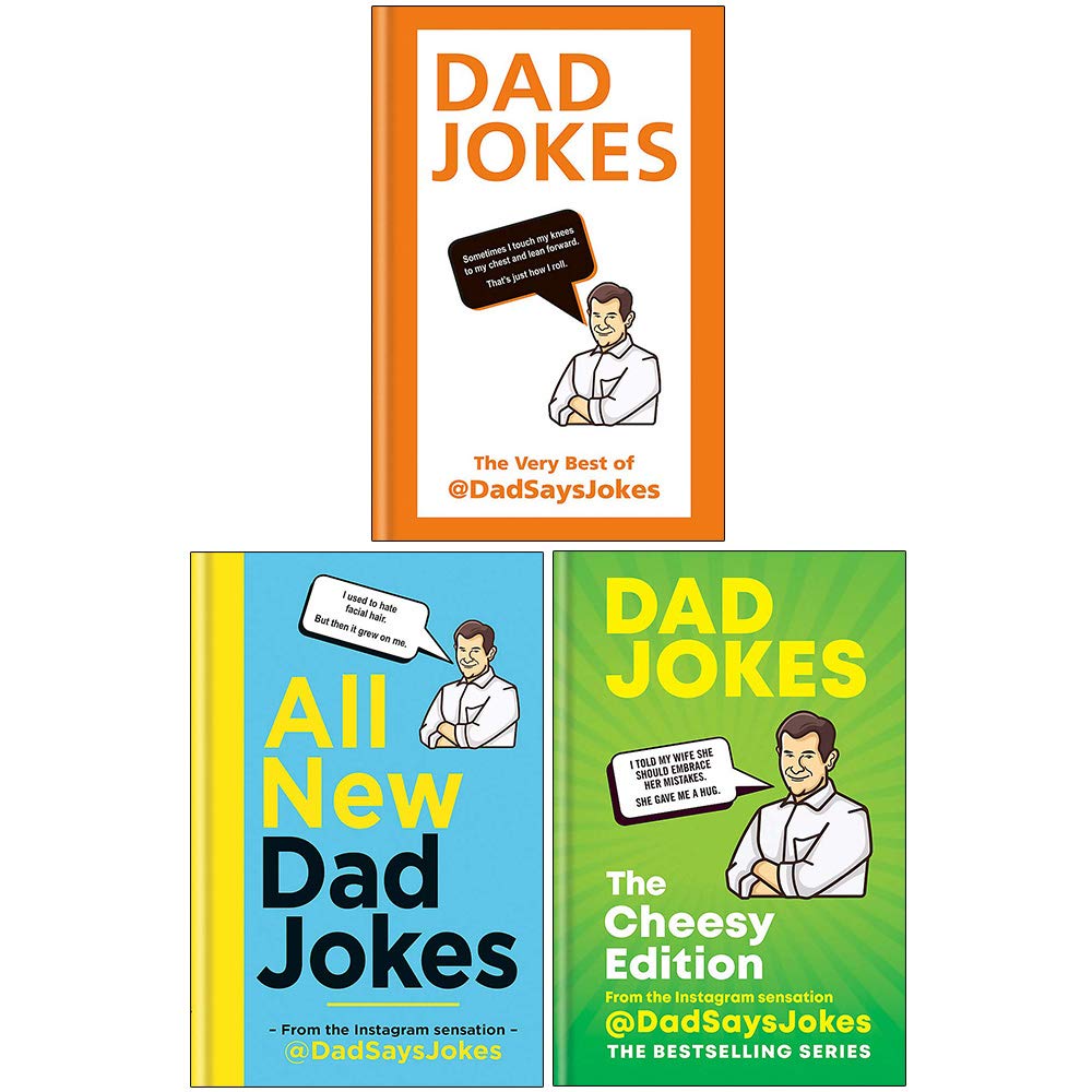Dad Jokes 3 books collection set by Dad Says Jokes - hardback front covers