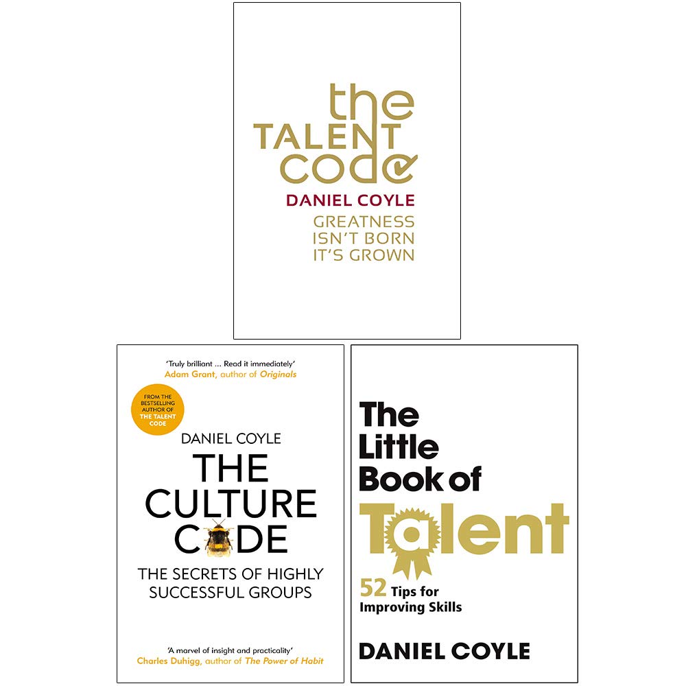 Front cover of the Daniel Coyle 3 Books Collection Set paperback featuring The Talent Code, The Culture Code, and The Little Book of Talent
