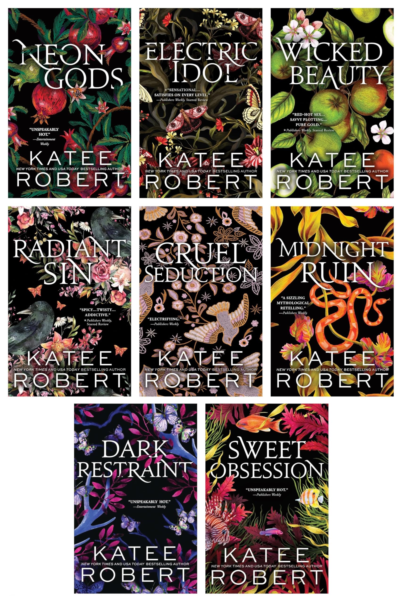 Dark Olympus series by Katee Robert 8 book paperback collection set front cover artwork