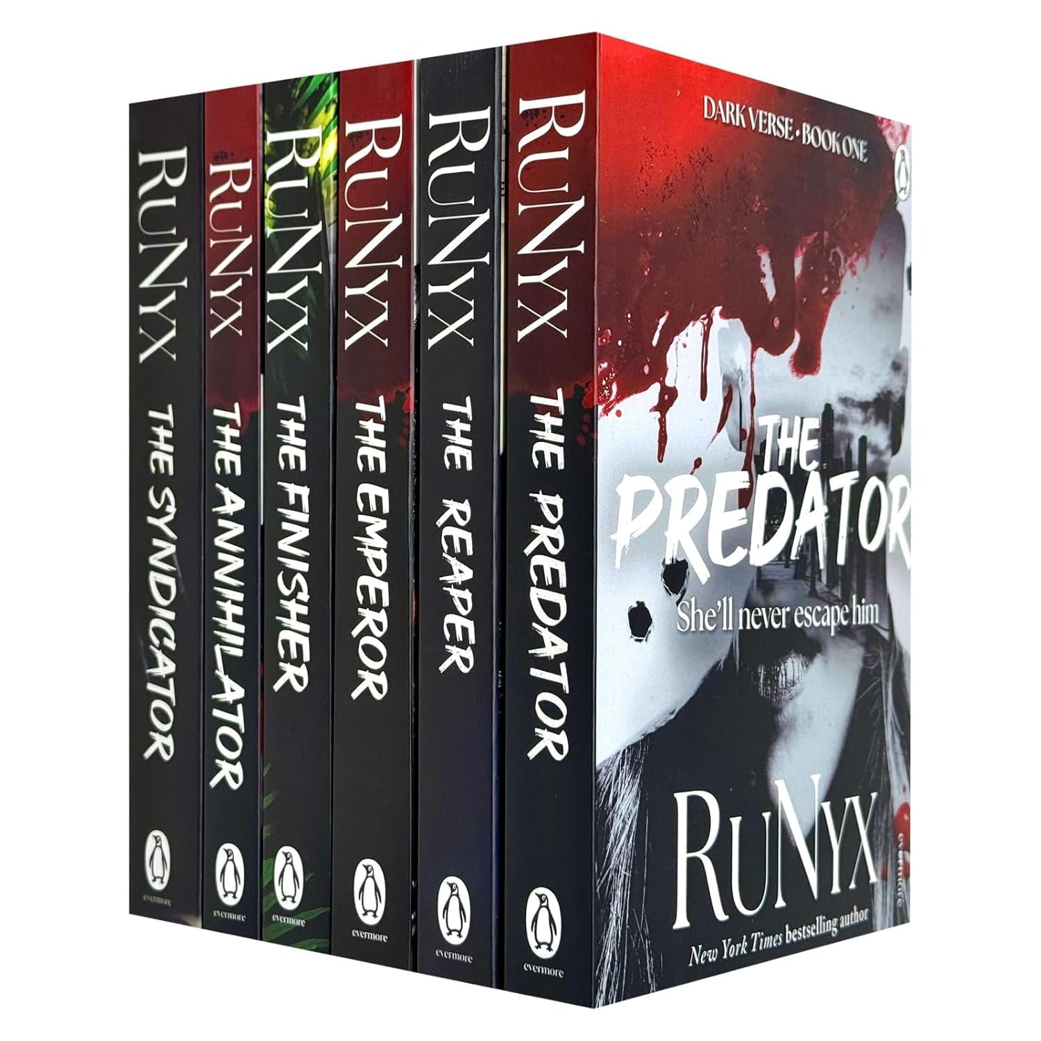 Dark Verse Series by RuNyx 6 Books Collection Set paperback front cover featuring The Predator