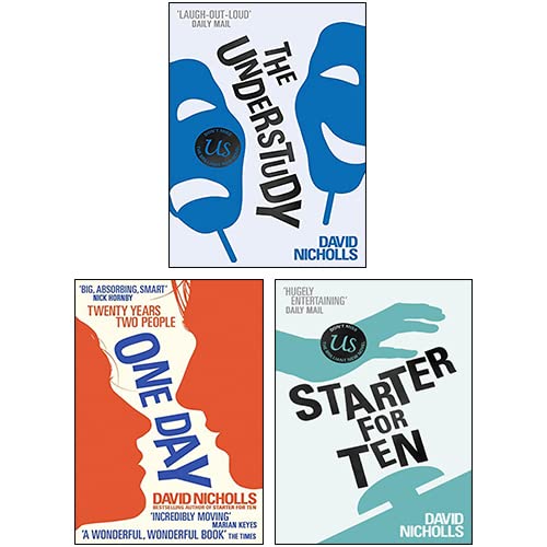 David Nicholls 3 Books Collection Set paperback front cover featuring The Understudy, Starter for Ten, and One Day