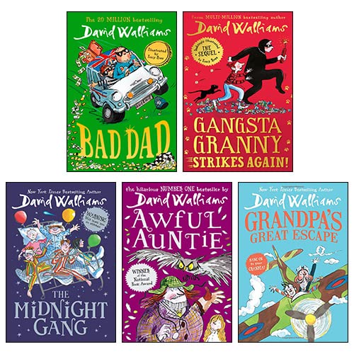 David Walliams 5 Books Collection Set paperback front cover, ages 7-9