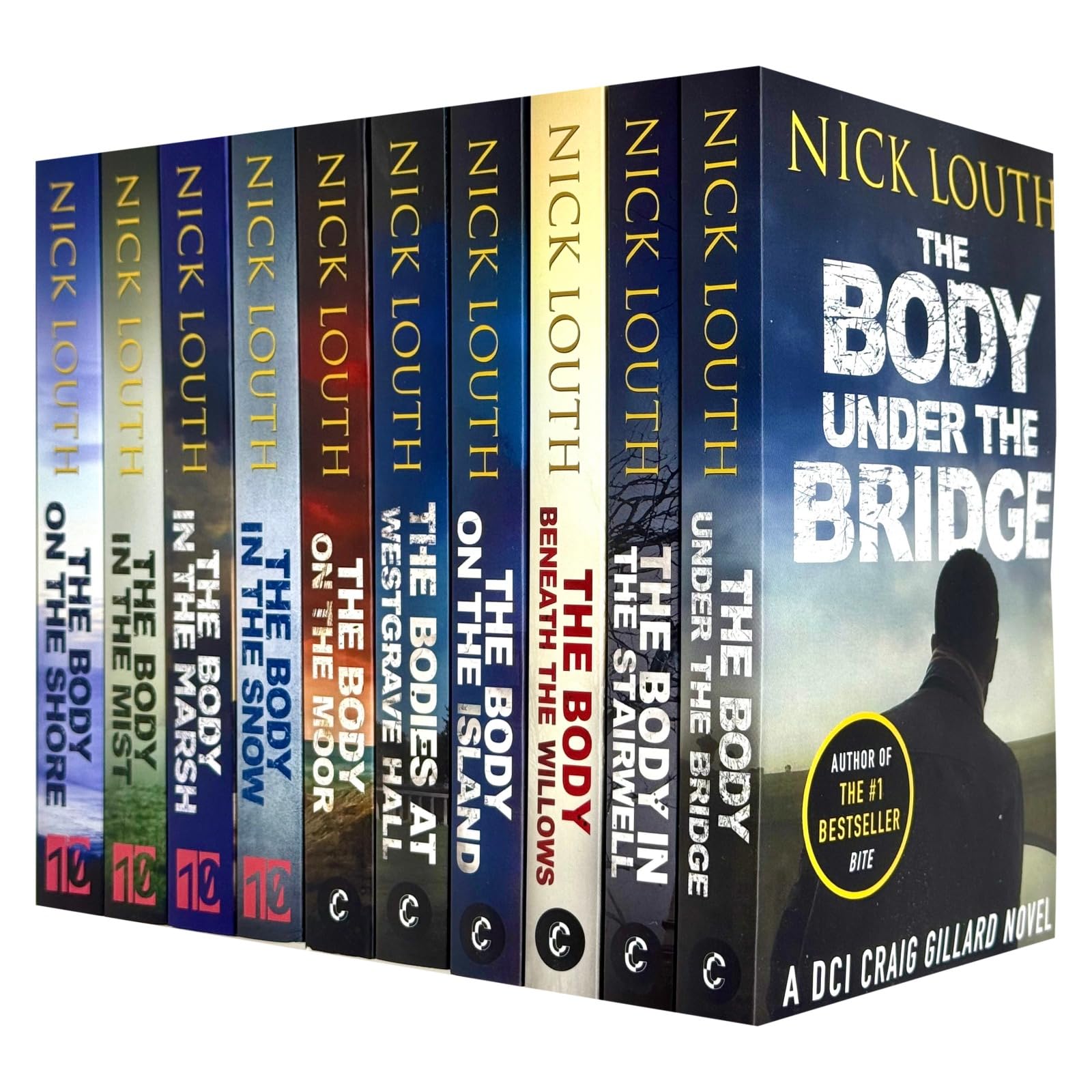 DCI Craig Gillard Crime Thrillers by Nick Louth 10-book paperback collection set, full front cover display