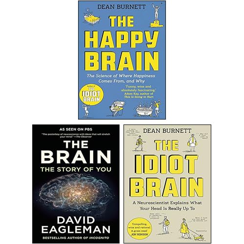 Dean Burnett and David Eagleman 3 Books Collection Set paperback front cover - The Brain, The Happy Brain, The Idiot Brain