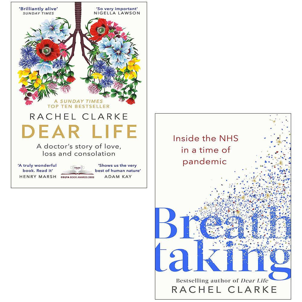 Front cover of the Rachel Clarke 2-book paperback memoir set featuring Dear Life and Breathtaking