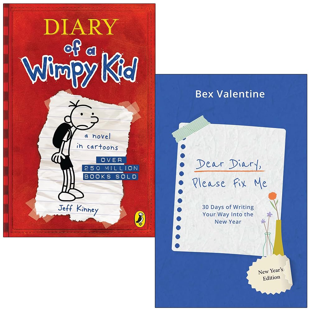 Diary of a Wimpy Kid and Dear Diary Please Fix Me 2 books collection set paperback front covers