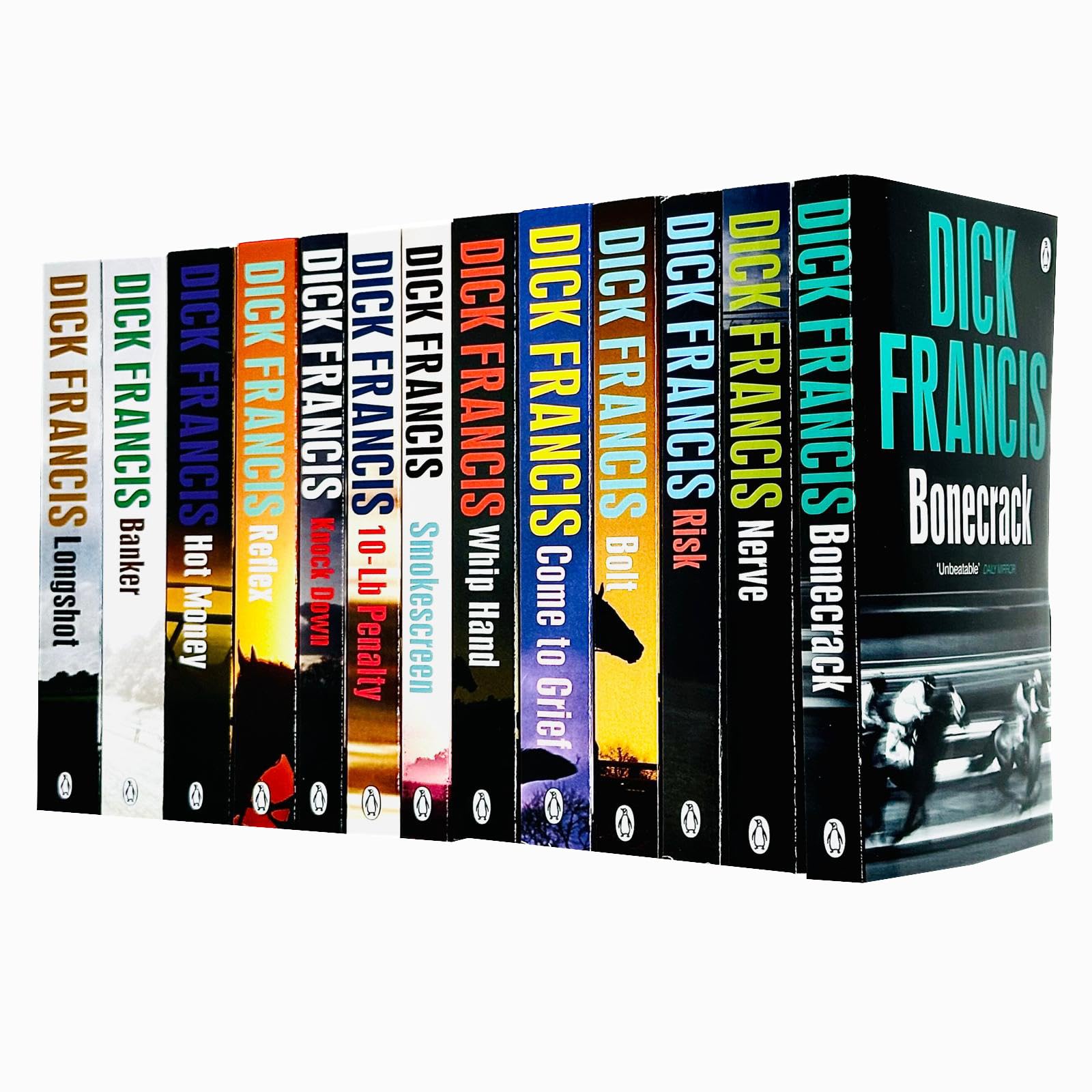 Dick Francis Collection 13 books paperback set - front covers fanned out