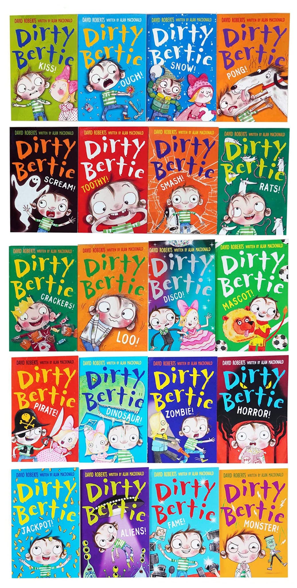 Dirty Bertie Series 2 & 3 Collection 20 Books Set by Alan MacDonald, paperback front cover artwork