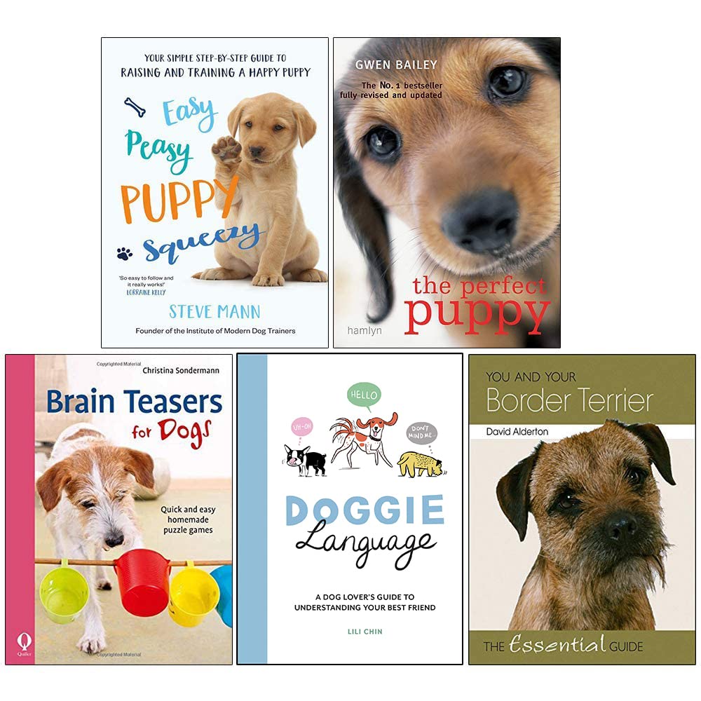 Dog and Puppy Care 5 Books Collection Set paperback front covers including Easy Peasy Puppy Squeezy and The Perfect Puppy