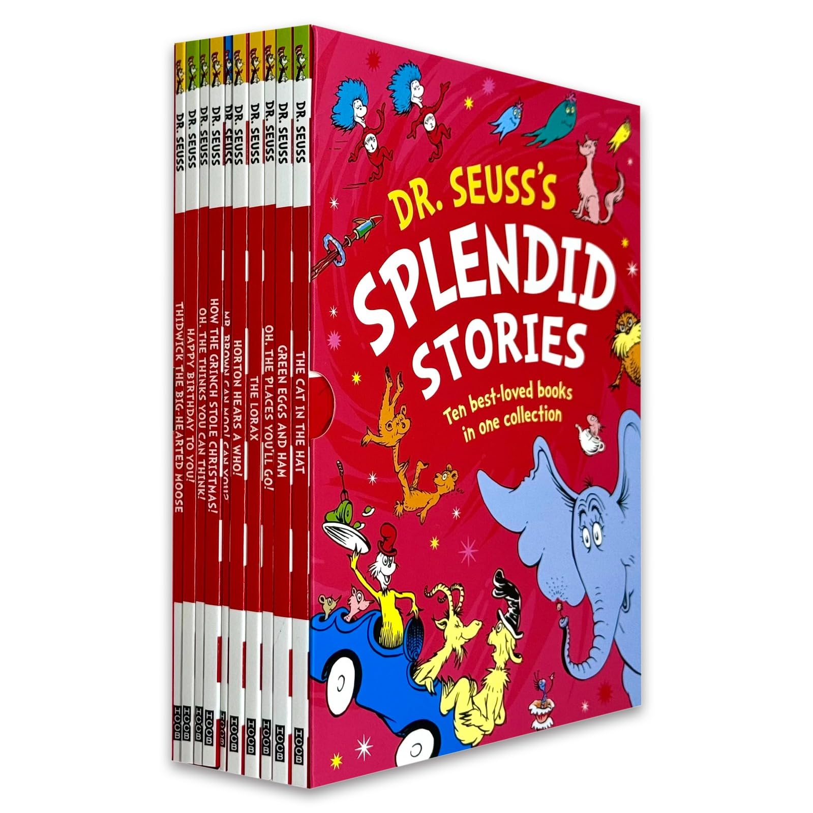 Dr. Seuss's Splendid Stories 10 Books Collection Box Set front cover paperback slipcase for ages 3-7