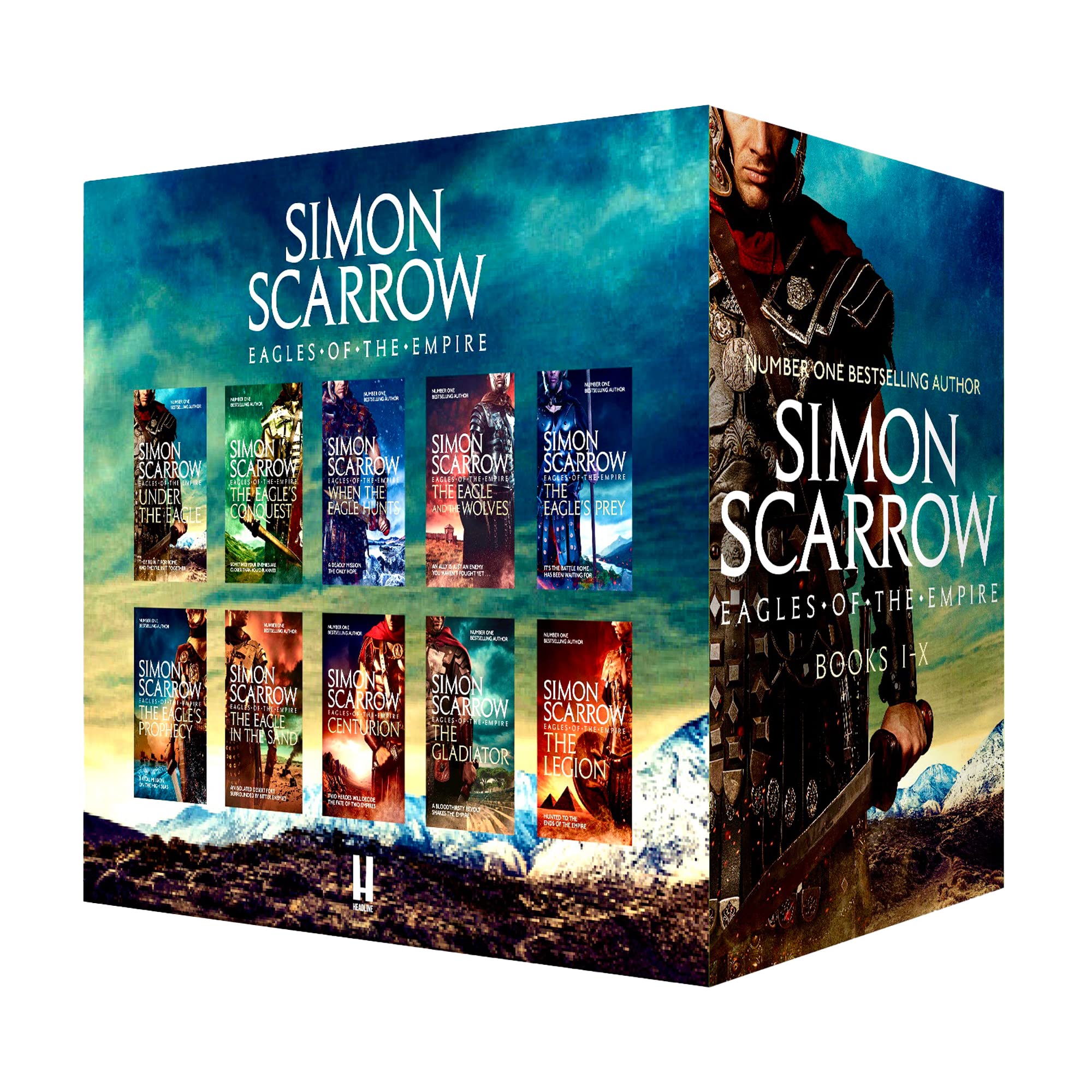 Eagles of the Empire 10 Books Collection Set by Simon Scarrow, front cover artwork of the paperback box set