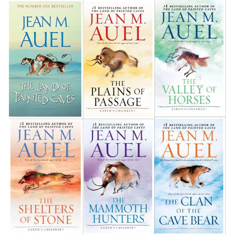 The Complete Jean M. Auel Earth's Children 6 book mass market paperback set, front cover of the complete collection