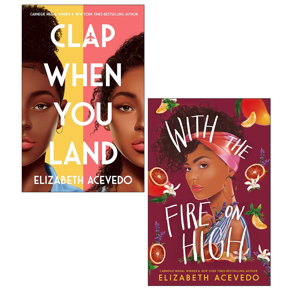 Elizabeth Acevedo 2 Books Collection Set featuring Clap When You Land and With the Fire on High paperback front covers
