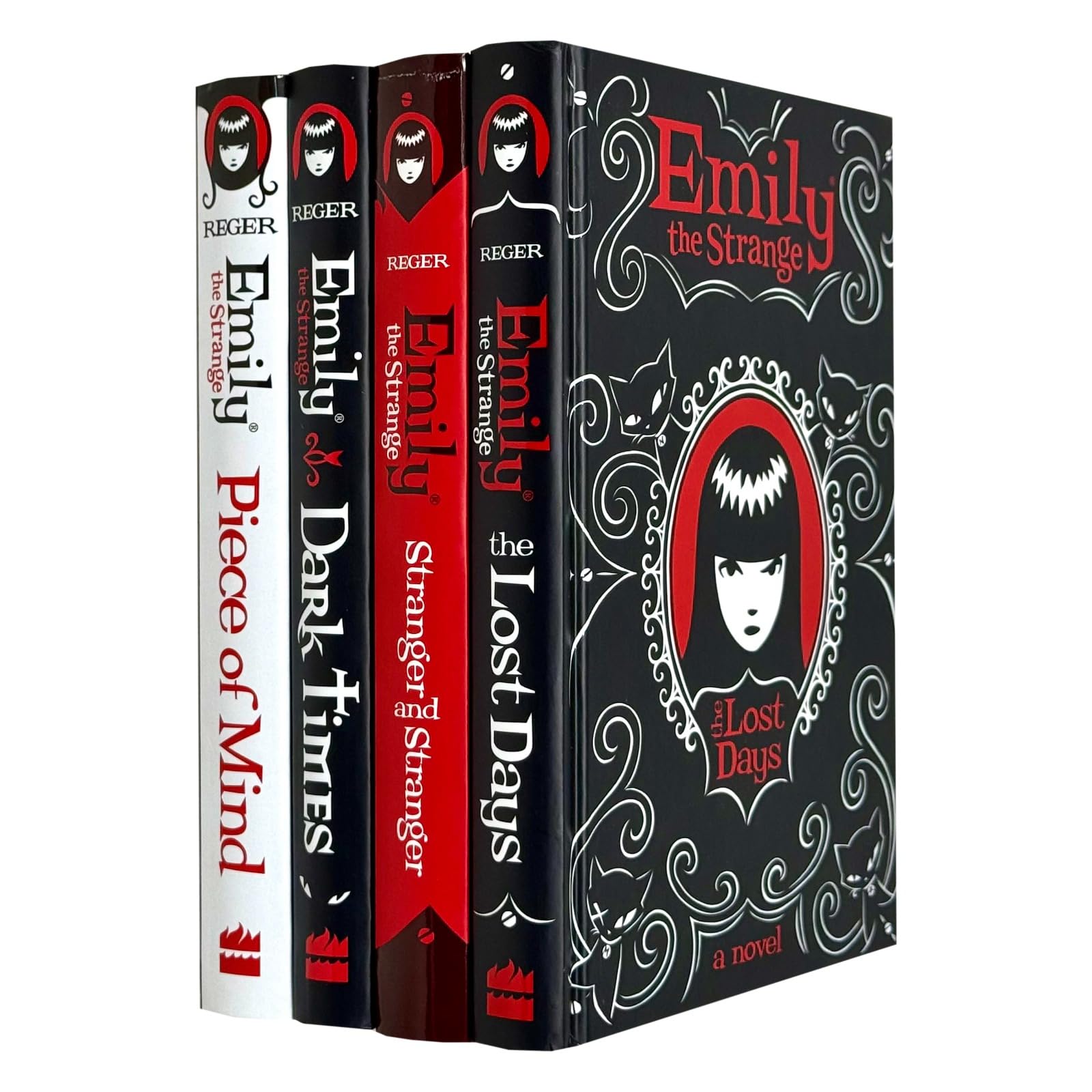 Emily the Strange 4-book hardcover collection set by Rob Reger and Jessica Gruner, front cover display