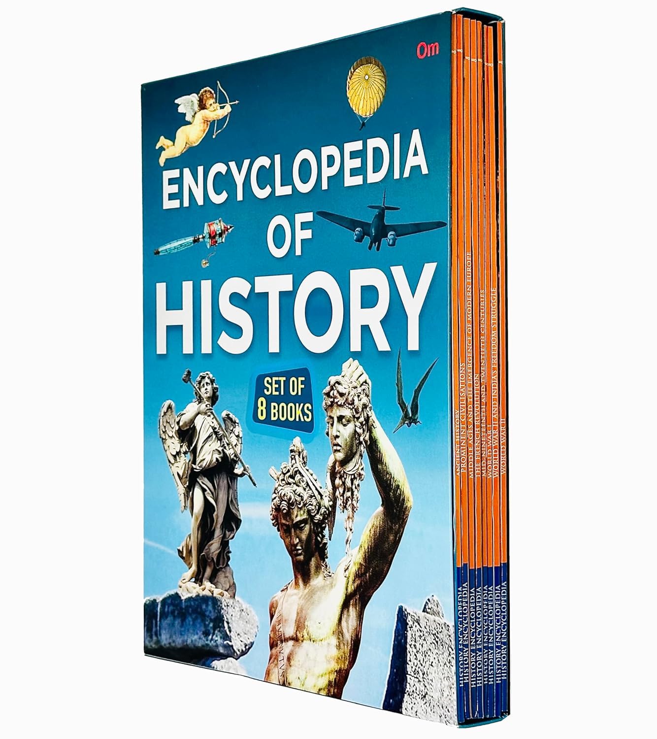 Encyclopedia of History 8 book paperback set by Om Books Editorial Team, front cover box art