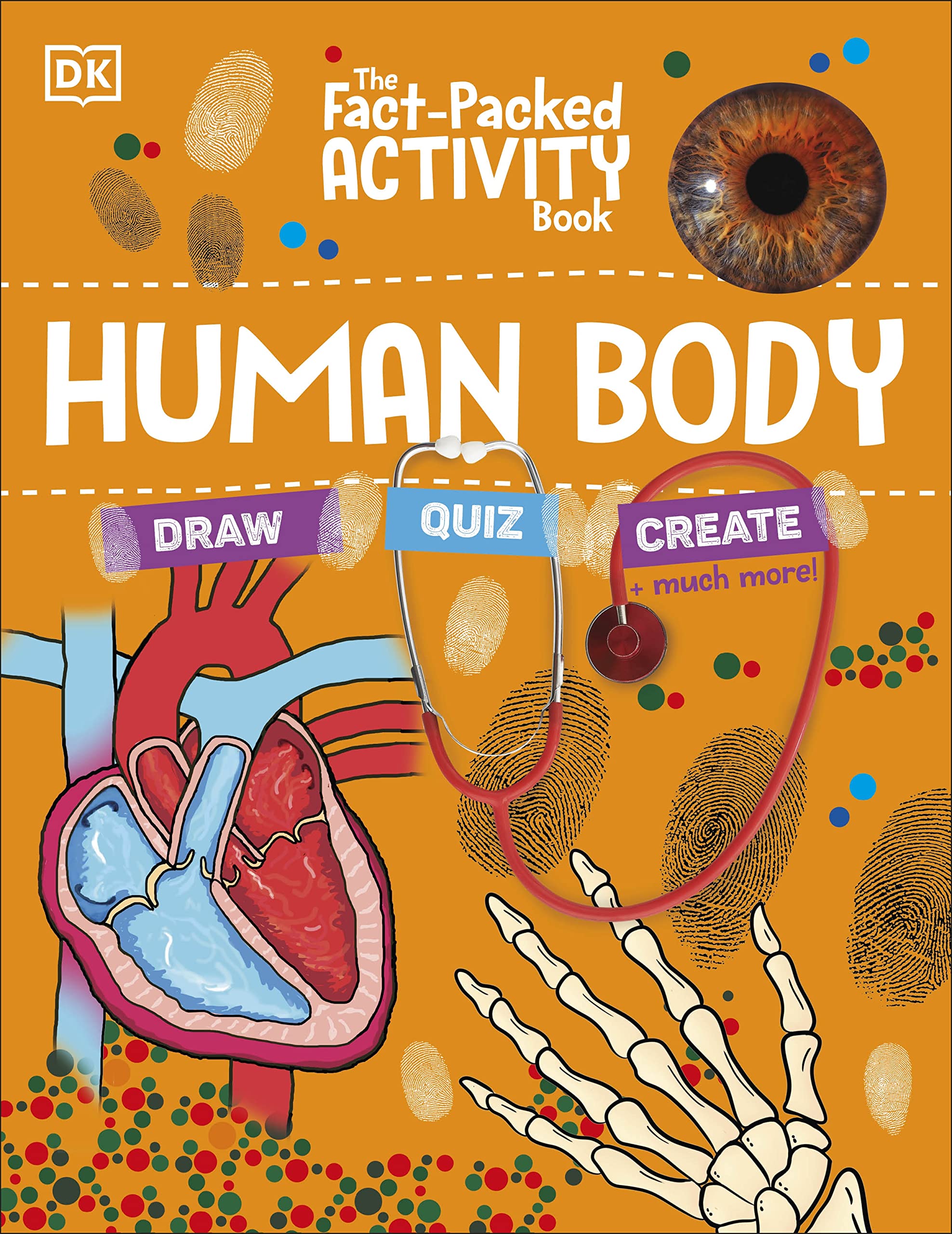 Front cover of The Fact-Packed Activity Book: Human Body by DK, a brand new paperback activity book for kids ages 5-9