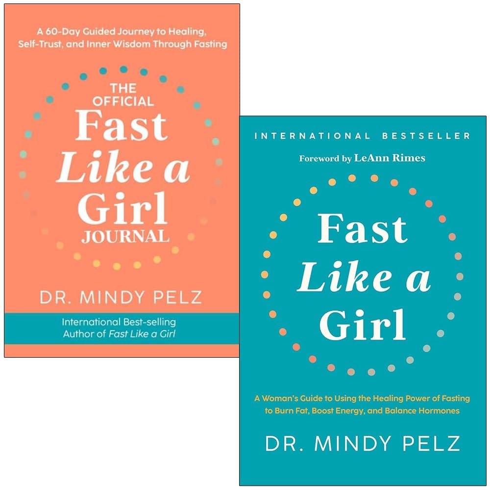 Fast Like a Girl and The Official Fast Like a Girl Journal by Dr. Mindy Pelz paperback 2-book set front covers