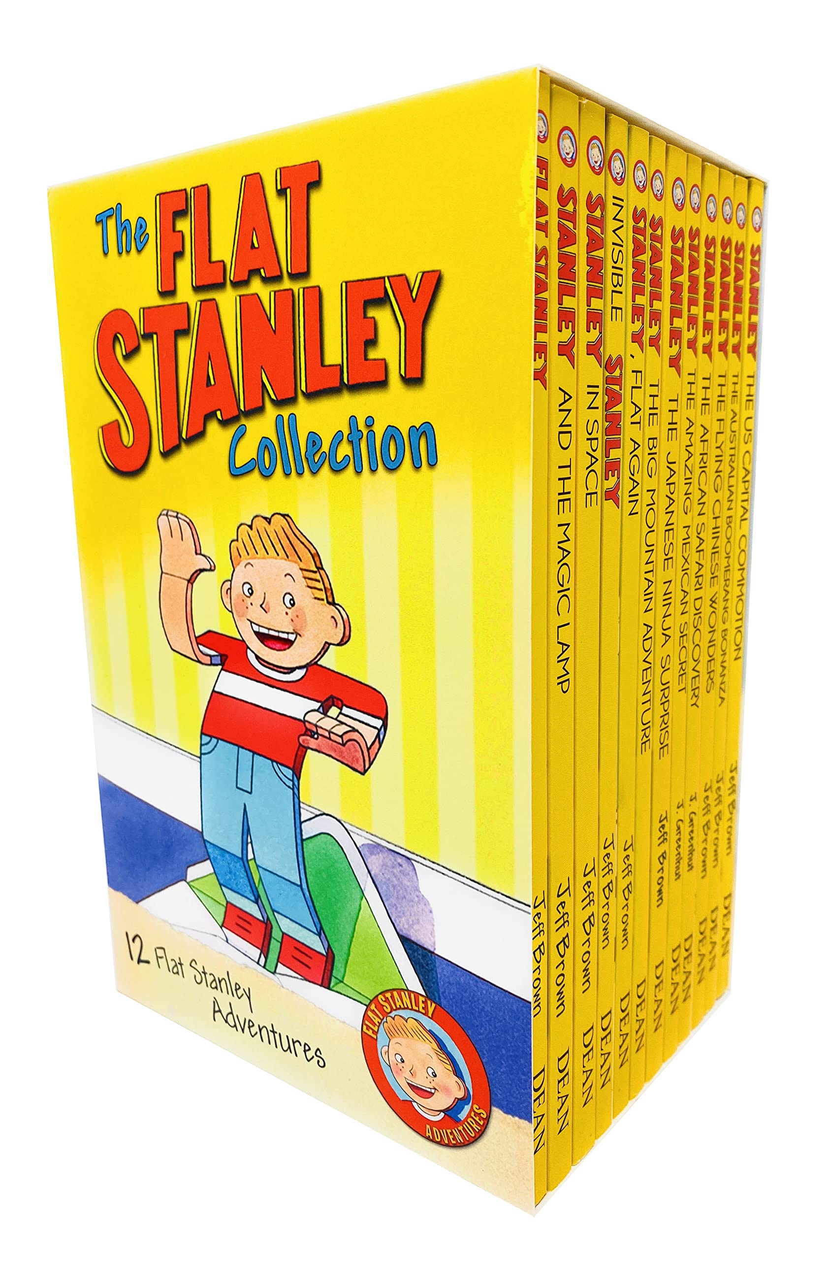 The Flat Stanley Adventures 12 Books Collection Set by Jeff Brown - front cover of the hardback box set