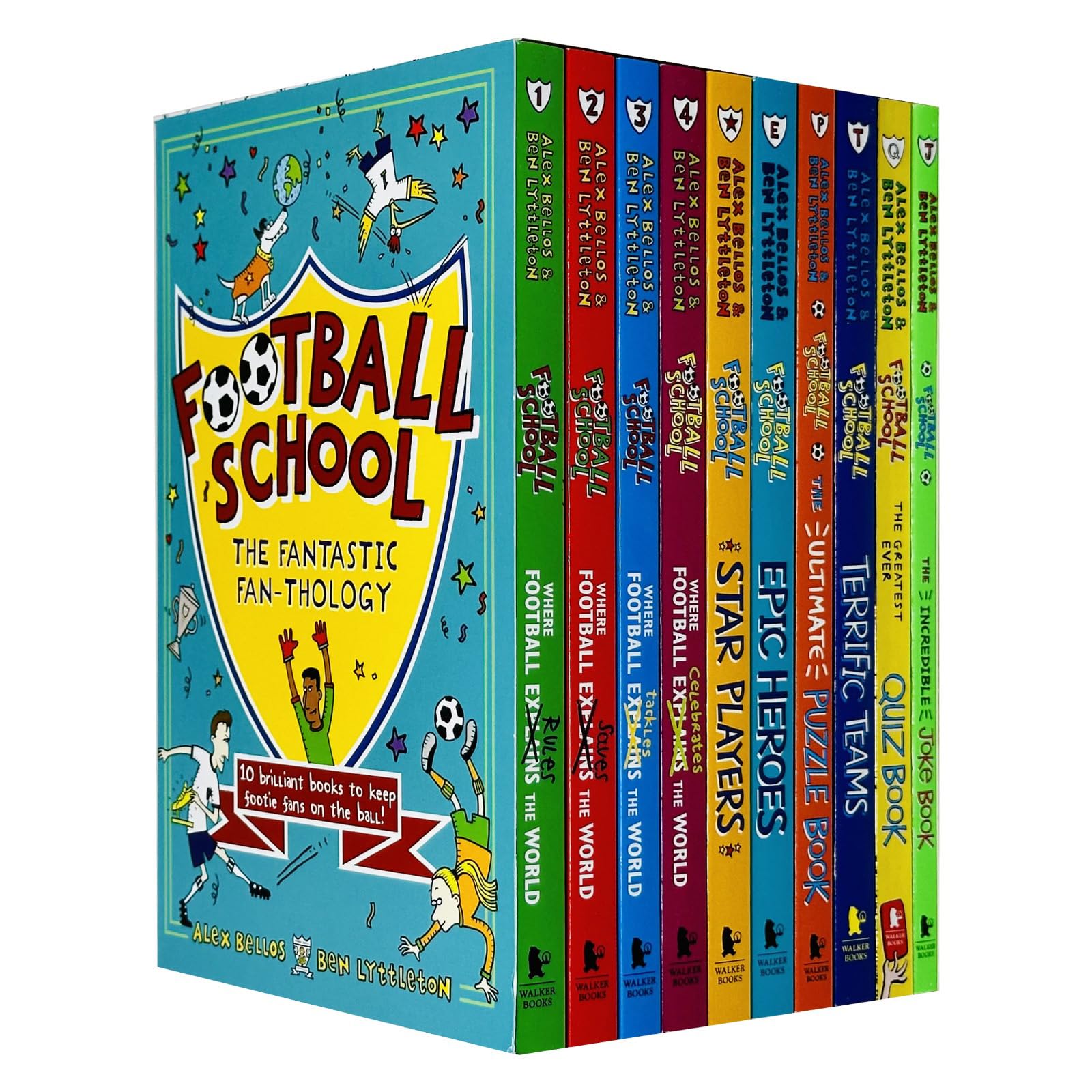 Football School Fantastic Fan-Thology 10 Books Collection Set by Alex Bellos and Ben Lyttleton - front cover box set, paperback, ages 7-11