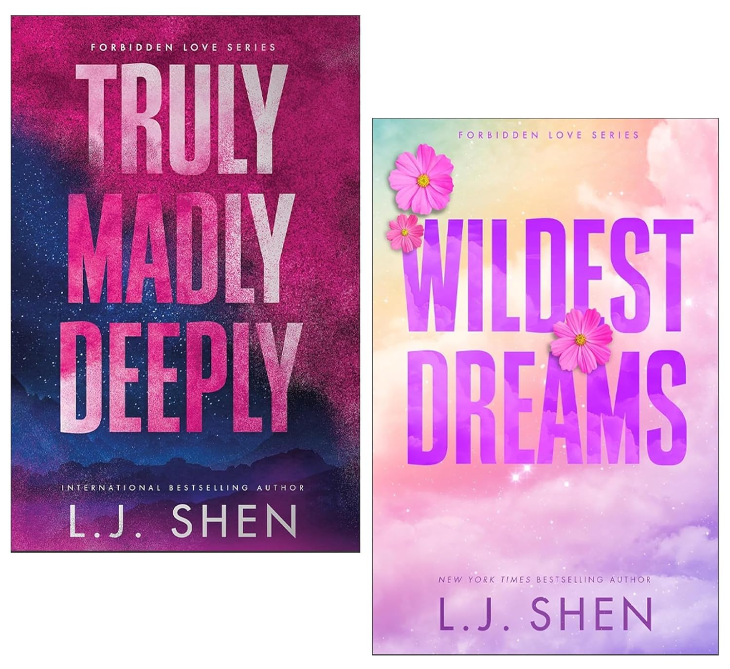 Forbidden Love Series by L.J. Shen 2 Books Collection Set paperback front cover, Truly Madly Deeply and Wildest Dreams